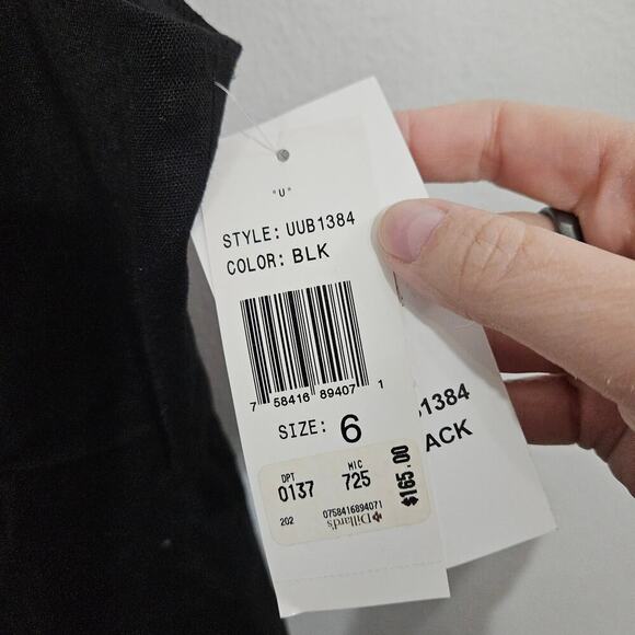 NWT David Meister Linen Blend Black/White Strip Sleeveless Midi Dress Sz 6 Small - Picture 7 of 9